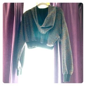 Colorful sweatshirt crop top